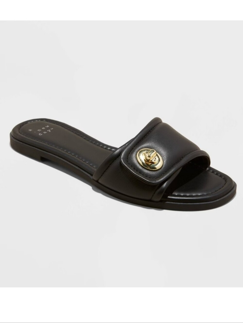Women's Audrey Slide Sandals - A New Day Black 10